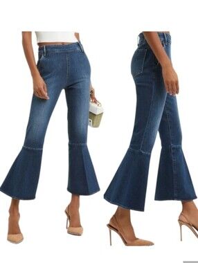 Frame Flounce High Rise Cropped Flare Denim sz26  BinT